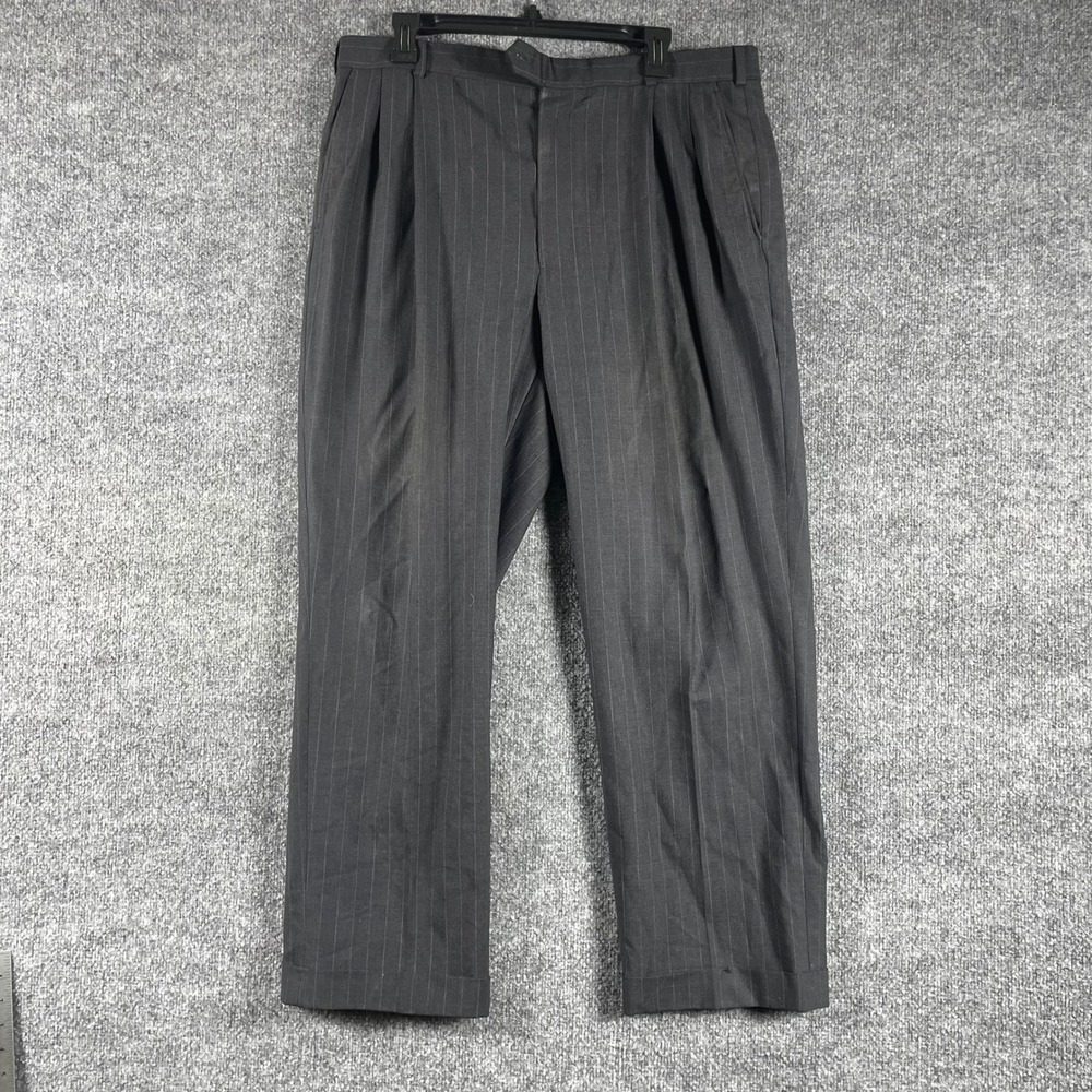 Brooks Brothers Pants Mens 36x30 Gray Pinstripe Pleated Baggy Wool Trousers Flow